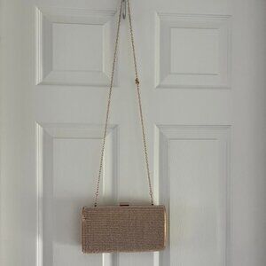 Gold clutch evening bag purse